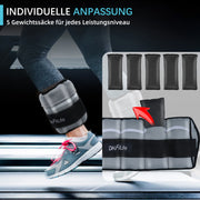 DH FitLife 2er-Set Fußgelenk Gewichtsmanschetten mit verstellbaren Gewichten für Beine