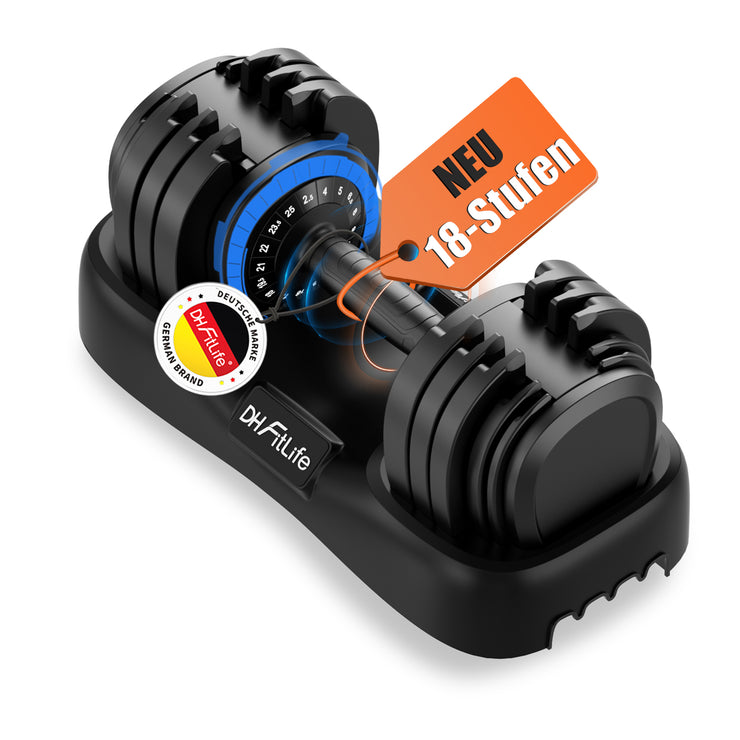 DH FitLife 2026 Neu Hantel Set – Verstellbare Kurzhanteln 2,5 bis 25 KG mit 18 Gewichtsstufen | Hantelset Kurzhantel mit Gewichten | Dumbbell Set für Männer & Frauen