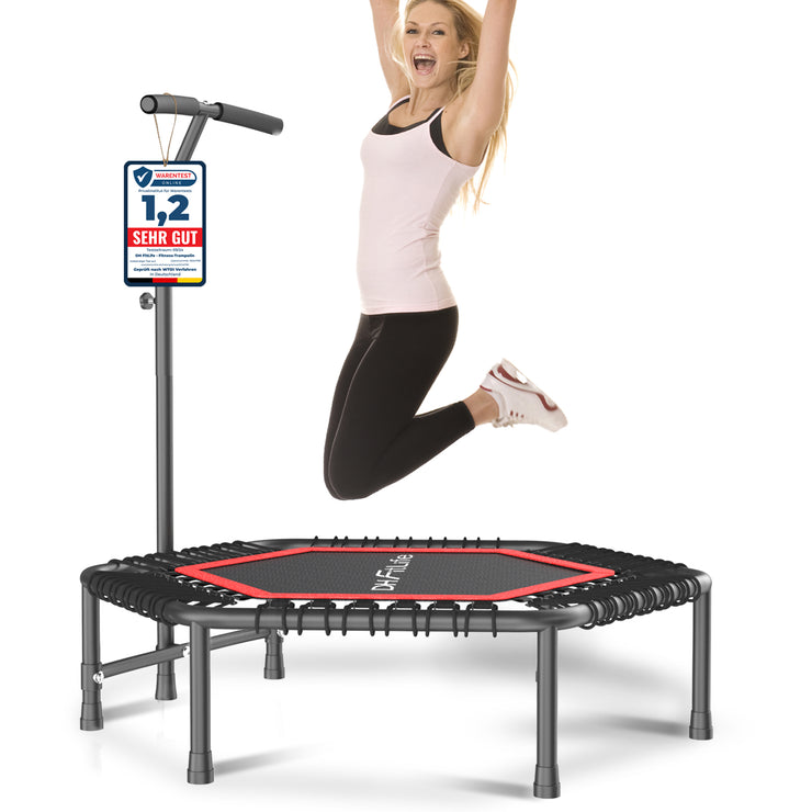 DH FitLife Fitness Indoor Trampolin, Ø 114 cm, 45 Zoll, Mini Trampolin für Cross Jumping, Tragfähigkeit 150 kg