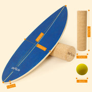 DH FitLife Surfin Balance Board aus Echtholz | Indoor Surfboard mit Rocker Shape
