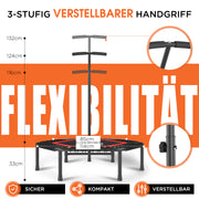 DH FitLife Fitness Indoor Trampolin, Ø 114 cm, 45 Zoll, Mini Trampolin für Cross Jumping, Tragfähigkeit 150 kg