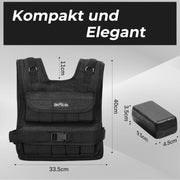 DH FitLife Verstellbare Gewichtsweste 10kg/20kg Kompakt u. Stabil zum Muskelaufbau u. Krafttraining