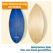 DH FitLife Surfin Balance Board aus Echtholz | Indoor Surfboard mit Rocker Shape