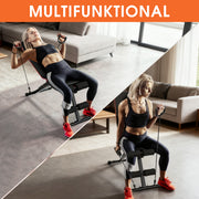 DH FitLife Klappbare 8 in 1 Hantelbank | 80% Platzsparend Trainingsbank für Ganzkörpertraining Zuhause | Verstellbare Fitnessbank & Schrägbank, Bauchmuskeltrainer für Home Gym