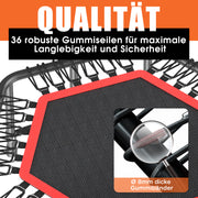 DH FitLife Fitness Indoor Trampolin, Ø 114 cm, 45 Zoll, Mini Trampolin für Cross Jumping, Tragfähigkeit 150 kg