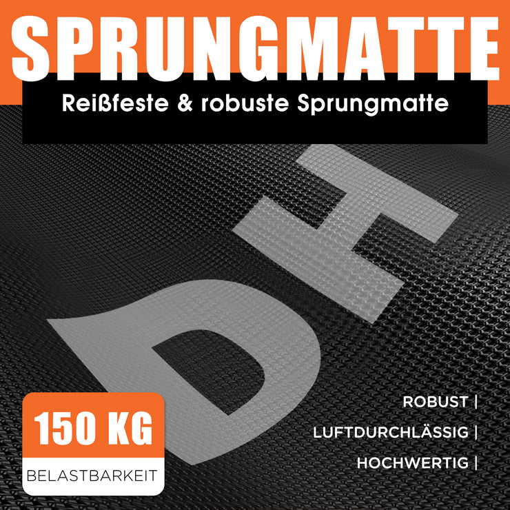 DH Fitlife Klappbares Fitness Trampolin, 4 Verstellbare Handgriffe, Leise und Stabil für Kinder & Erwachsene