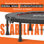 DH Fitlife Klappbares Fitness Trampolin, 4 Verstellbare Handgriffe, Leise und Stabil für Kinder & Erwachsene