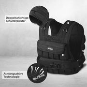 DH FitLife Verstellbare Gewichtsweste 10kg/20kg Kompakt u. Stabil zum Muskelaufbau u. Krafttraining