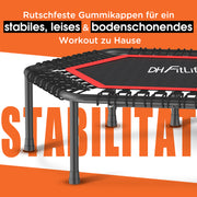 DH FitLife Fitness Indoor Trampolin, Ø 114 cm, 45 Zoll, Mini Trampolin für Cross Jumping, Tragfähigkeit 150 kg
