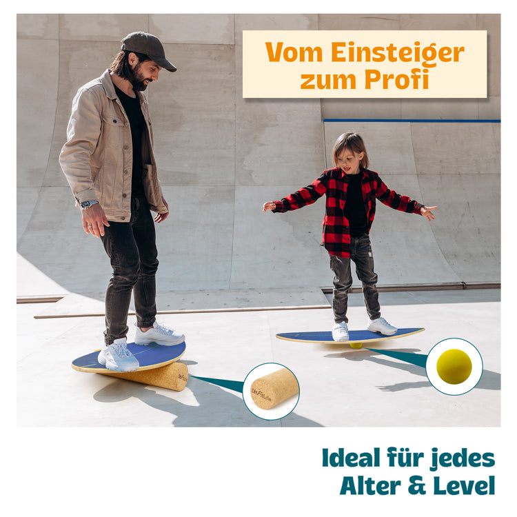 Planche D'équilibre En Bois Massif DH FitLife - Forme Rocker Pour Surf Indoor - Entraînement équilibre Enfants/adultes, Supporte 150 Kg