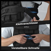 DH FitLife Verstellbare Gewichtsweste 10kg/20kg Kompakt u. Stabil zum Muskelaufbau u. Krafttraining