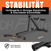 DH Fitlife 5-in-1 Rückenstrecker & Bauchmuskeltrainer – Klappbarer Roman Chair, Verstellbar, Multifunktionale Hantelbank für Zuhause