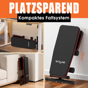 DH FitLife Klappbare 8 in 1 Hantelbank | 80% Platzsparend Trainingsbank für Ganzkörpertraining Zuhause | Verstellbare Fitnessbank & Schrägbank, Bauchmuskeltrainer für Home Gym