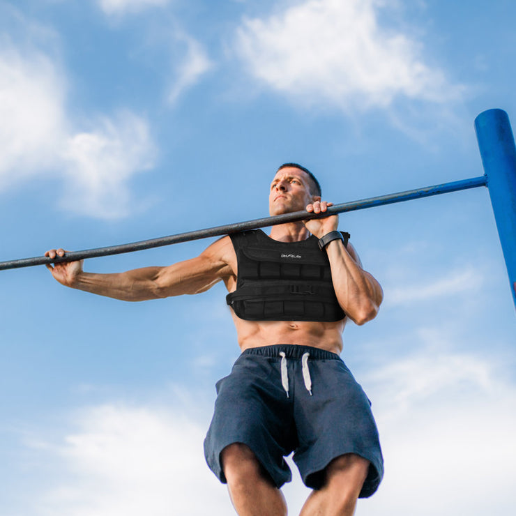 DH FitLife Verstellbare Gewichtsweste 10kg/20kg Kompakt u. Stabil zum Muskelaufbau u. Krafttraining