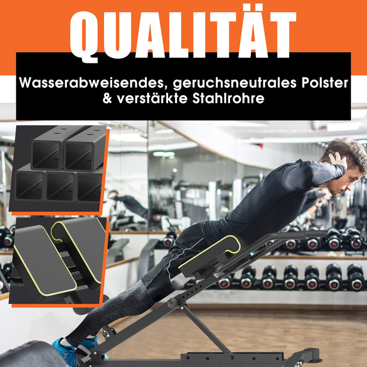 DH Fitlife 5-in-1 Rückenstrecker & Bauchmuskeltrainer – Klappbarer Roman Chair, Verstellbar, Multifunktionale Hantelbank für Zuhause