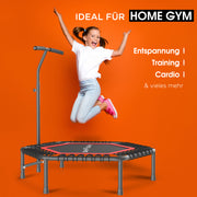 DH FitLife Fitness Indoor Trampolin, Ø 114 cm, 45 Zoll, Mini Trampolin für Cross Jumping, Tragfähigkeit 150 kg