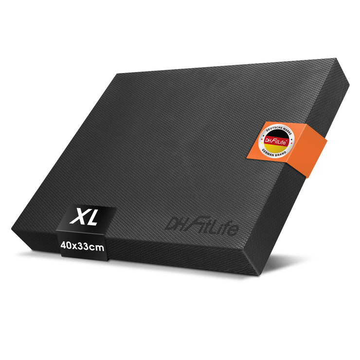 DH Fitlife Premium Balance Pad – Ideal für Gleichgewichtstraining, Yoga & Pilates | Stabilitätskissen für Physiotherapie & Fitness BLACK XL