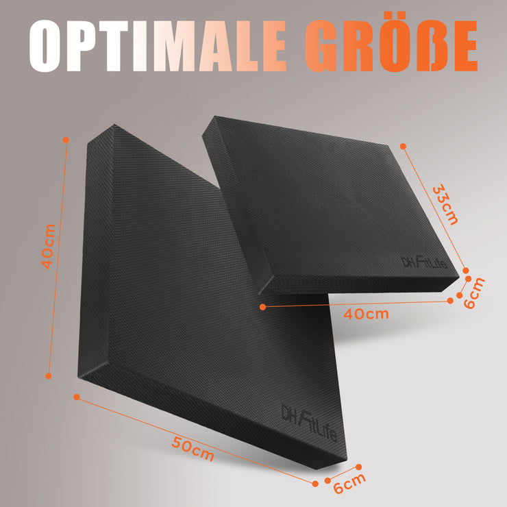 DH Fitlife Premium Balance Pad – Ideal für Gleichgewichtstraining, Yoga & Pilates | Stabilitätskissen für Physiotherapie & Fitness BLACK XL