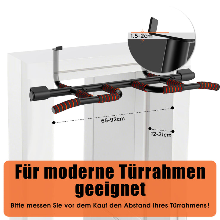 DH FitLife Klimmzugstange Türrahmen ohne Schrauben kein Abrutschen mit Multigriff-Positionen