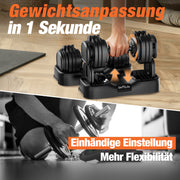 DH FitLife 2026 Neu Hantel Set – Verstellbare Kurzhanteln 2,5 bis 25 KG mit 18 Gewichtsstufen | Hantelset Kurzhantel mit Gewichten | Dumbbell Set für Männer & Frauen