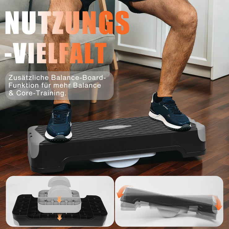 DH FitLife Stepper Für Zuhause | Verstellbares Steppbrett 10/15 cm | Aerobic Stepper & Step Up Brett