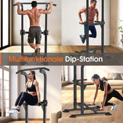 DH FitLife Power Tower Dip Station, Klimmzugstange Freistehend für Krafttraining zuhause