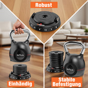 DH FitLife 7-in-1 Verstellbare Kettlebell Set (1.5-10kg)Kugelhantel mit 7 Gewichtstufen|Kurzhanteln für Heimtraining & Fitness
