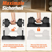 DH FitLife 2026 Neu Hantel Set – Verstellbare Kurzhanteln 2,5 bis 25 KG mit 18 Gewichtsstufen | Hantelset Kurzhantel mit Gewichten | Dumbbell Set für Männer & Frauen