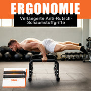 DH FitLife Verstellbare Bars (30-35cm) für Calisthenics | 2 Stufige Liegestützgriffe & Parallettes