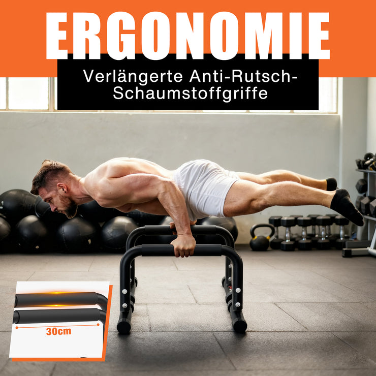 DH FitLife Verstellbare Bars (30-35cm) für Calisthenics | 2 Stufige Liegestützgriffe & Parallettes