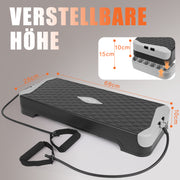 DH FitLife Stepper Für Zuhause | Verstellbares Steppbrett 10/15 cm | Aerobic Stepper & Step Up Brett