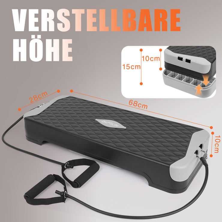 DH FitLife Stepper Für Zuhause | Verstellbares Steppbrett 10/15 cm | Aerobic Stepper & Step Up Brett