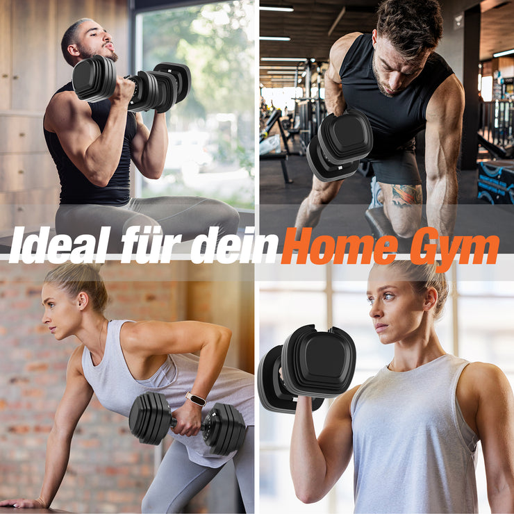 DH FitLife 2026 Neu Hantel Set – Verstellbare Kurzhanteln 2,5 bis 25 KG mit 18 Gewichtsstufen | Hantelset Kurzhantel mit Gewichten | Dumbbell Set für Männer & Frauen