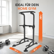 DH FitLife Power Tower Dip Station, Klimmzugstange Freistehend für Krafttraining zuhause