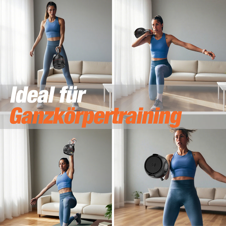 DH FitLife 7-in-1 Verstellbare Kettlebell Set (1.5-10kg)Kugelhantel mit 7 Gewichtstufen|Kurzhanteln für Heimtraining & Fitness