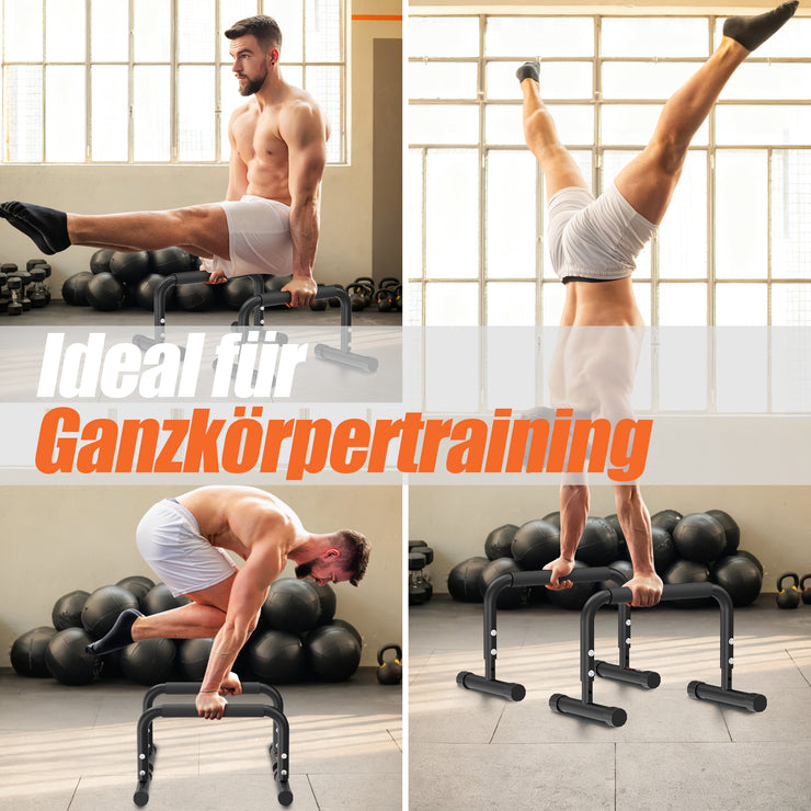 DH FitLife Verstellbare Bars (30-35cm) für Calisthenics | 2 Stufige Liegestützgriffe & Parallettes