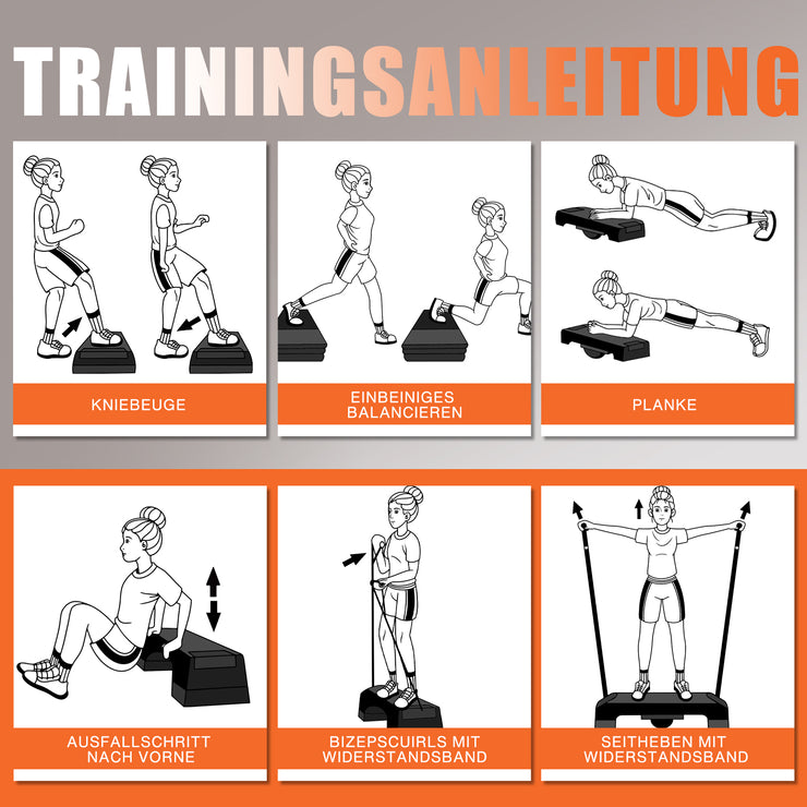 DH FitLife Stepper Für Zuhause | Verstellbares Steppbrett 10/15 cm | Aerobic Stepper & Step Up Brett