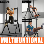 DH FitLife Faltbar Power Tower Dip Station bis 210kg | Klimmzugstange Freistehend mit Dip Barren u. Rückentrainer | Kraftstation Kraftturm | Fitness Station | Power Rack for Home Gym