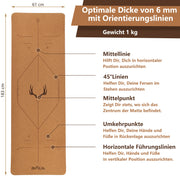 DH FitLife Yogamatte aus Kork & TPE, 183 x 61 x 0,6 cm.