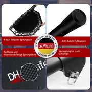 DH FitLife Fitness Trampolin klappbar Leise Gummiseilfederung ohne Installation