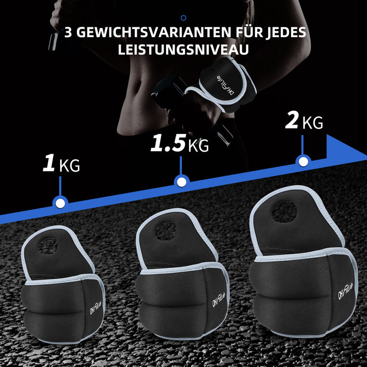 DH FitLife 2er-Set Handgelenk Gewichtsmanschetten mit verstellbaren Ge
